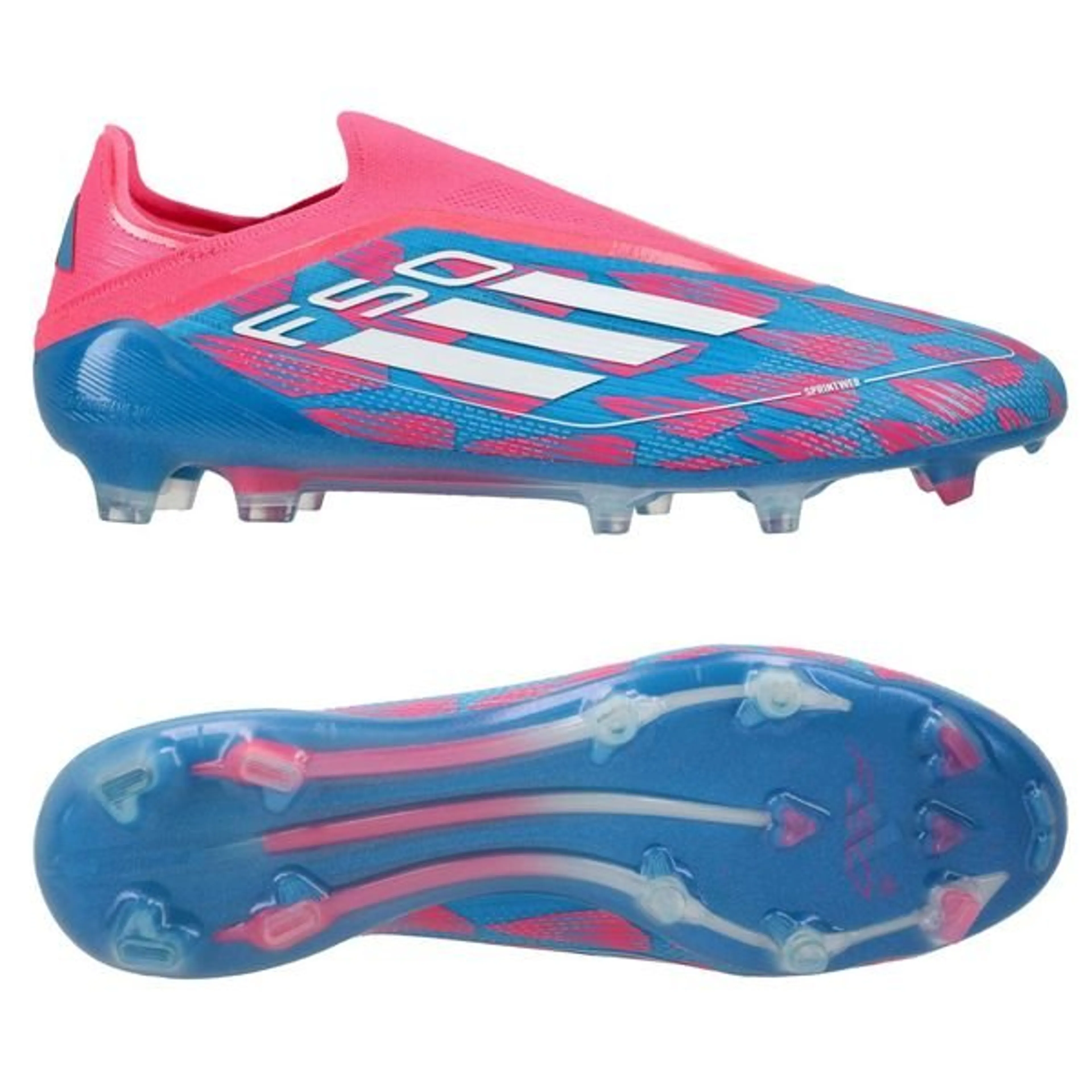 adidas F50 Elite Laceless FG Reemergence - Solar Blue/Footwear White/Solar Pink