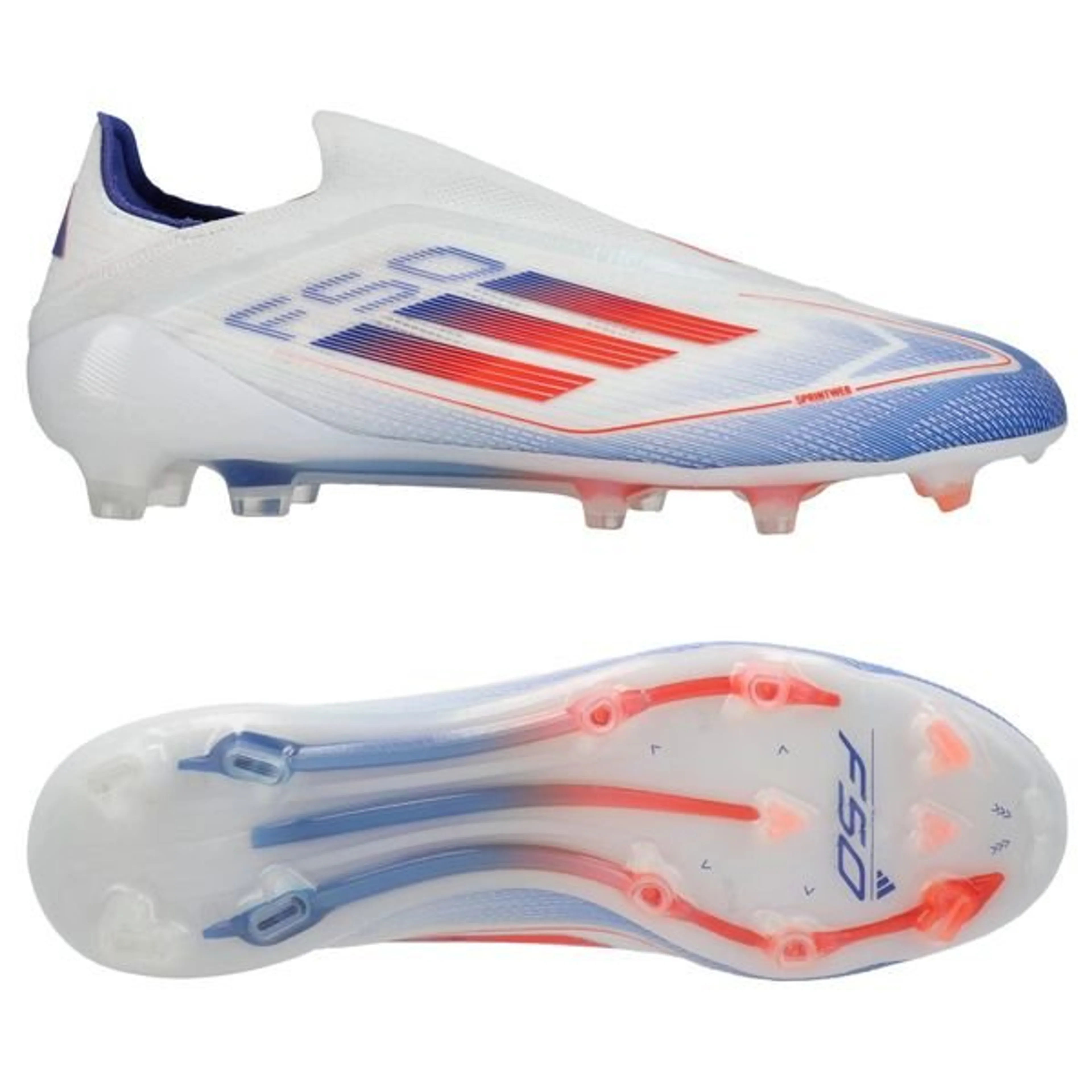 adidas F50 Elite Laceless FG Advancement - Footwear White/Solar Red/Lucid Blue