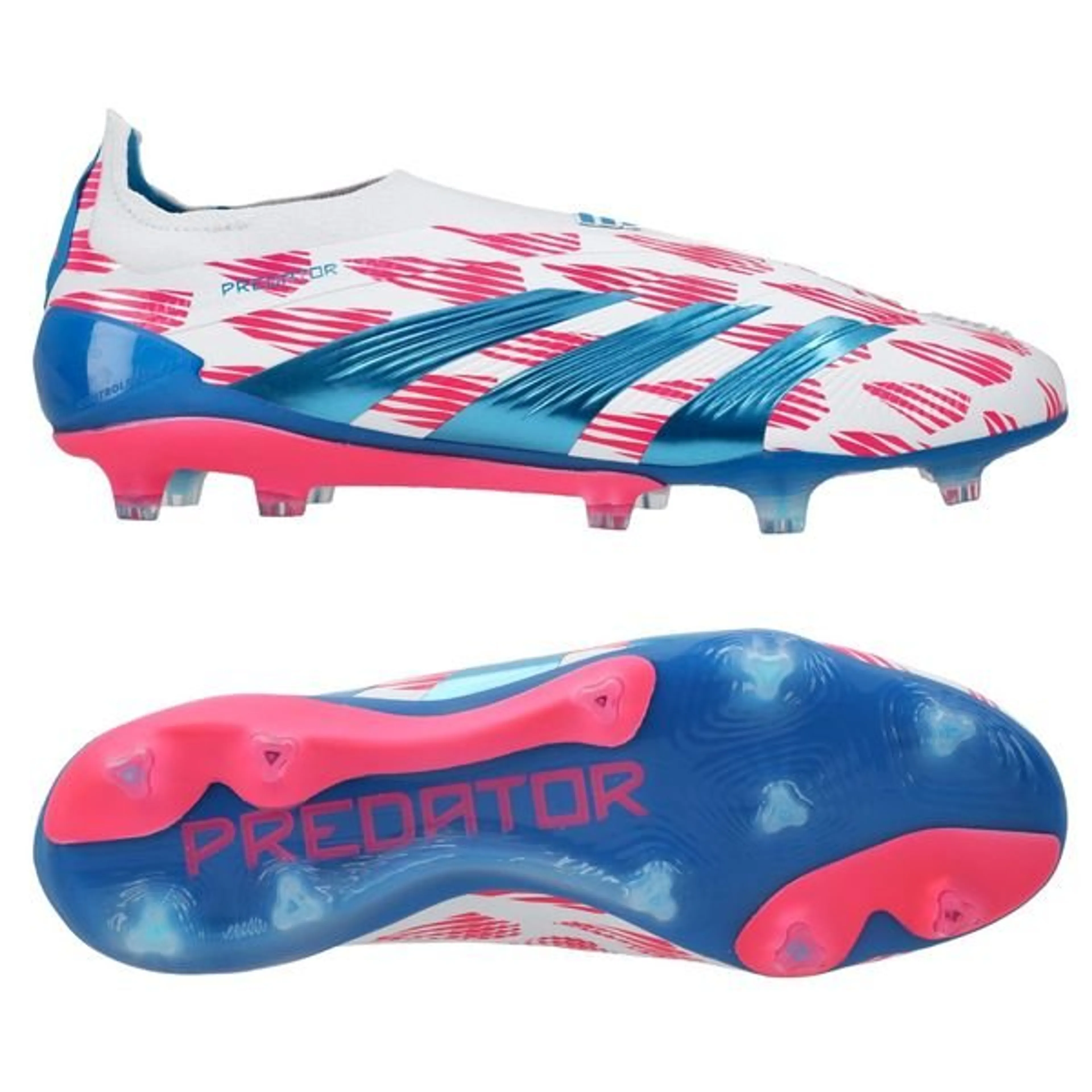 adidas Predator Elite Laceless FG Reemergence - Footwear White/Solar Blue/Solar Pink