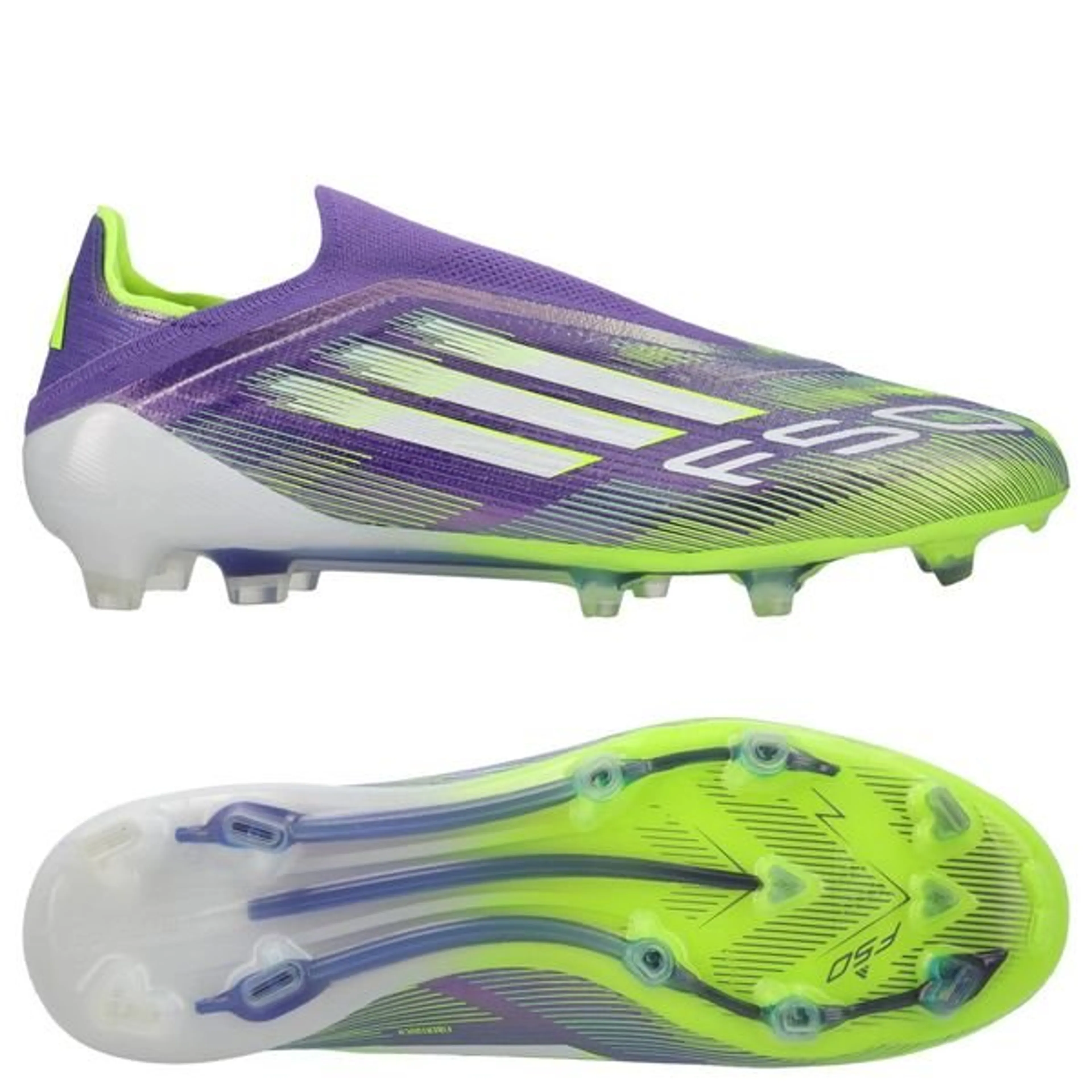 adidas F50 Elite Laceless FG Radiant Blaze - Purple Rush/Footwear White/Lucid Lemon