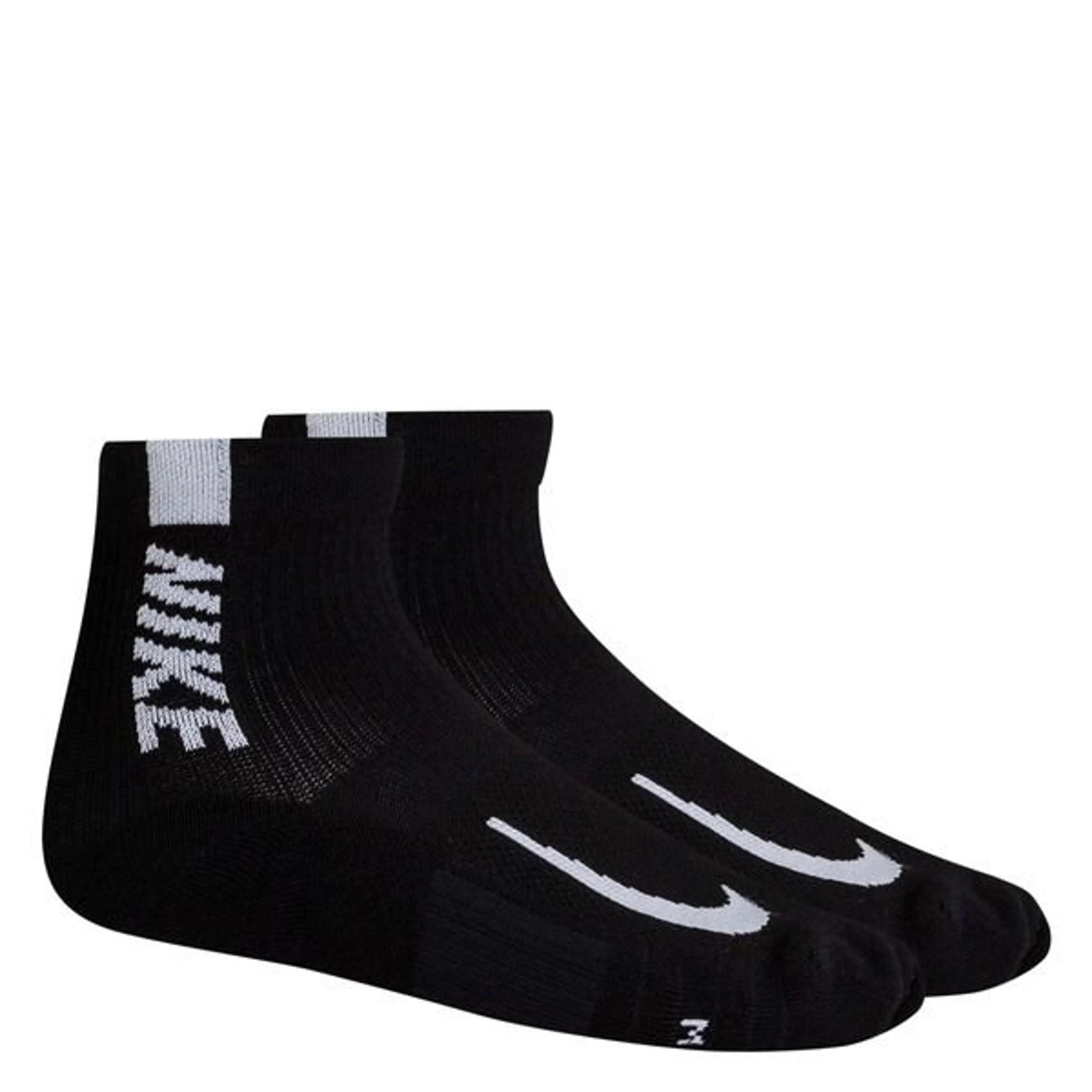 Nike Running Socks Multiplier Ankle 2-Pack - Black/White