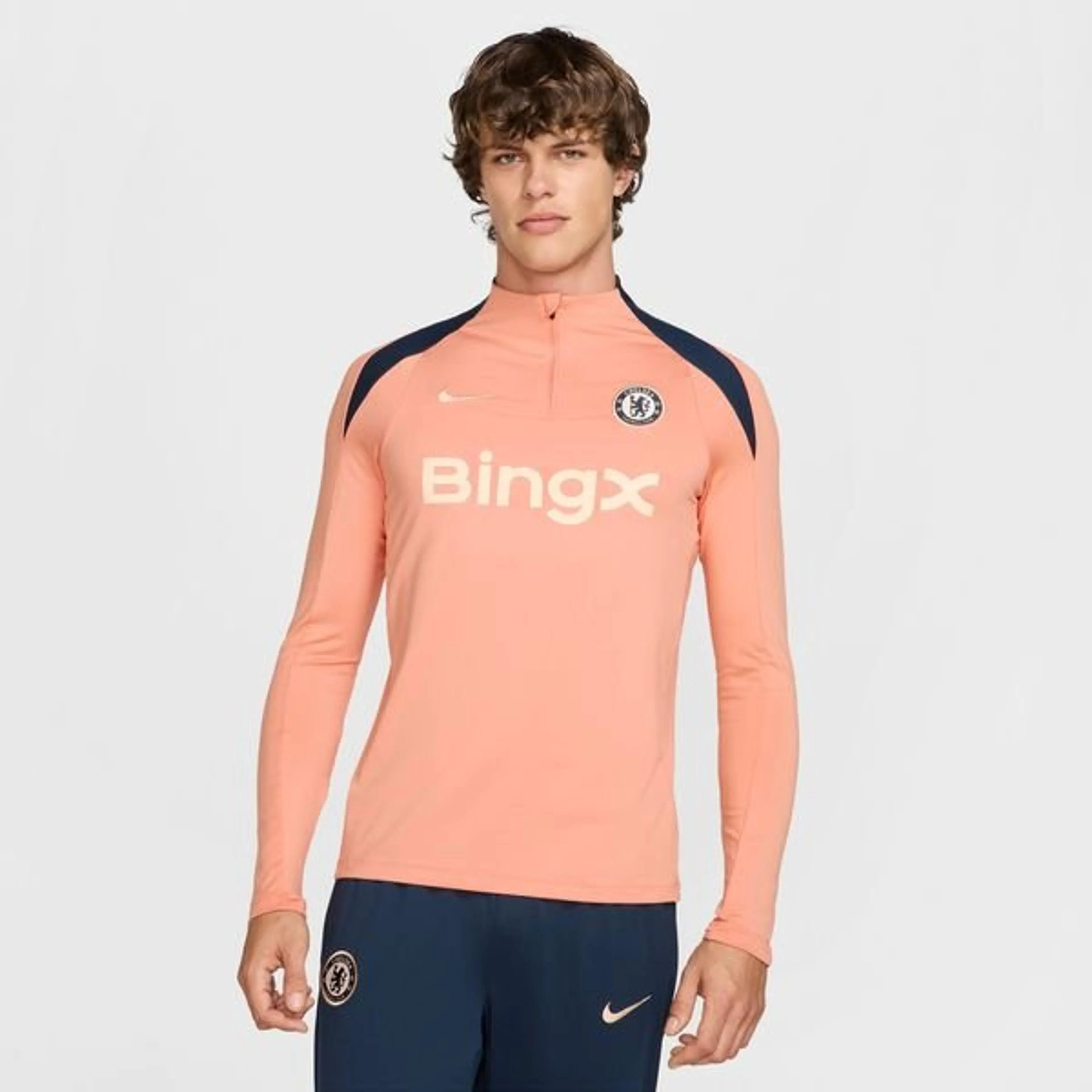 Chelsea Training Shirt Dri-FIT Strike Drill - Apricot/Obsidian/Guava Ice