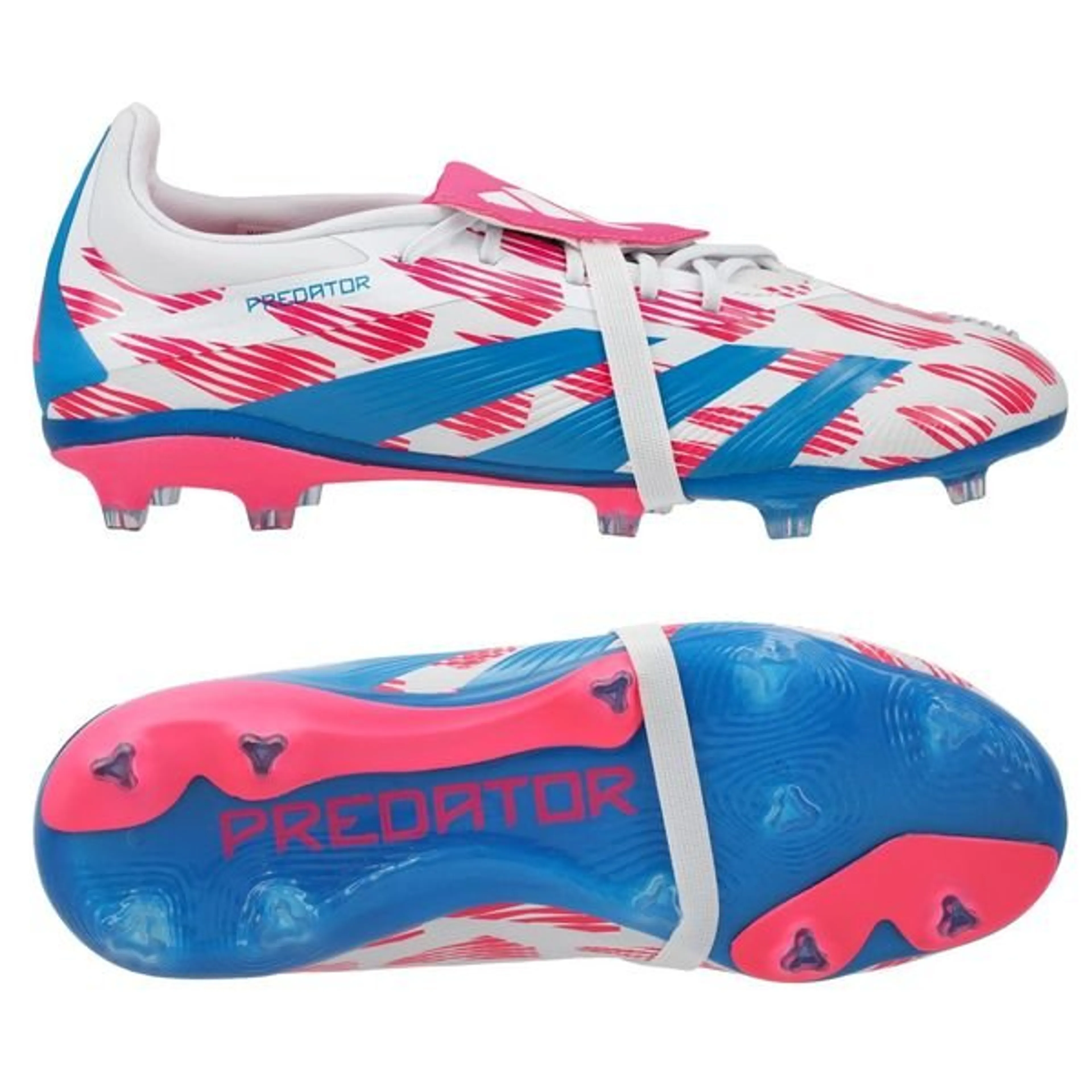 adidas Predator Elite Fold-over Tongue FG Reemergence - Footwear White/Solar Blue/Solar Pink Kids