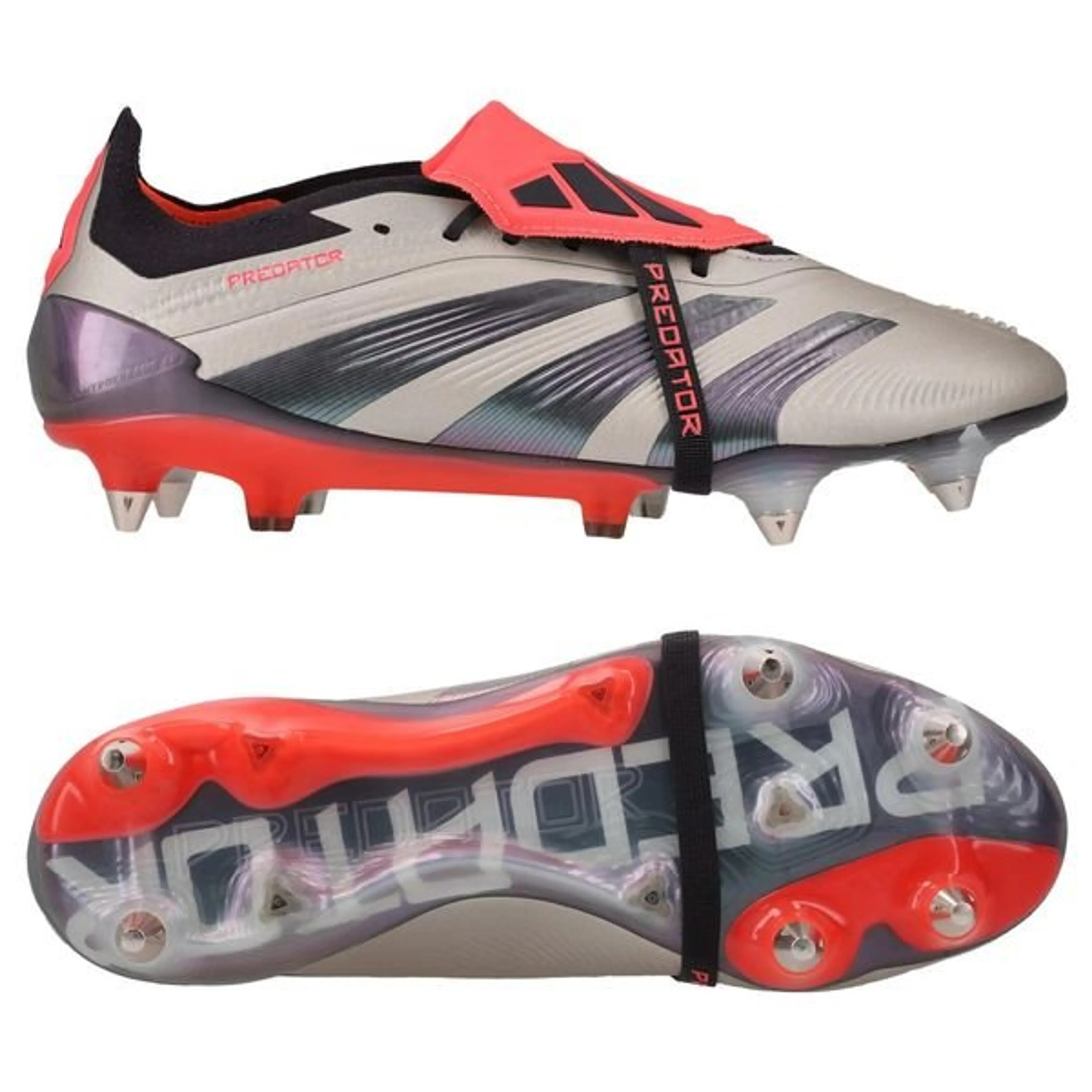 adidas Predator Elite Fold-over Tongue SG Vivid Horizon - Platin Metallic/Aurora Black/Turbo