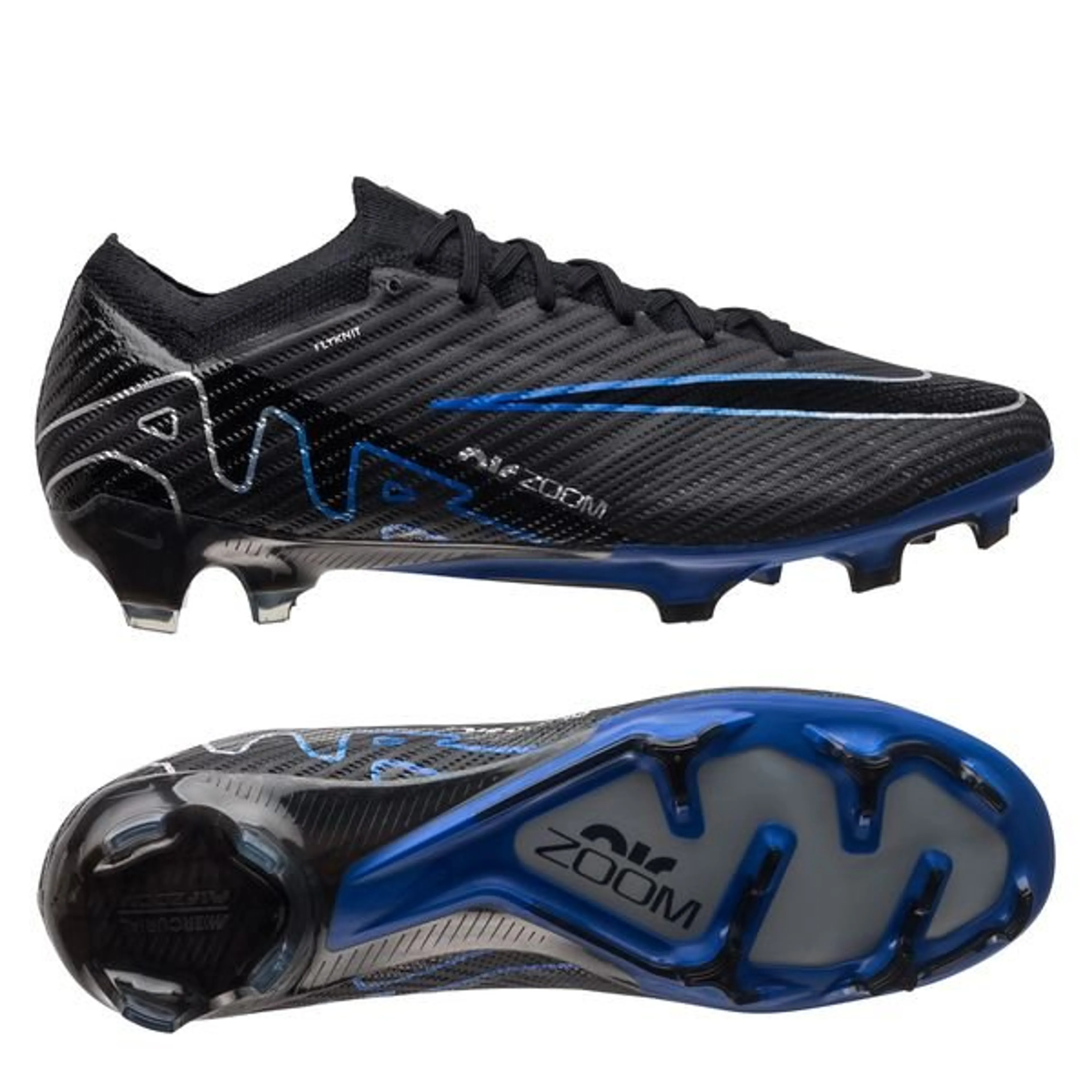 Nike Air Zoom Mercurial Vapor 15 Elite FG Shadow - Black/Chrome/Hyper Royal