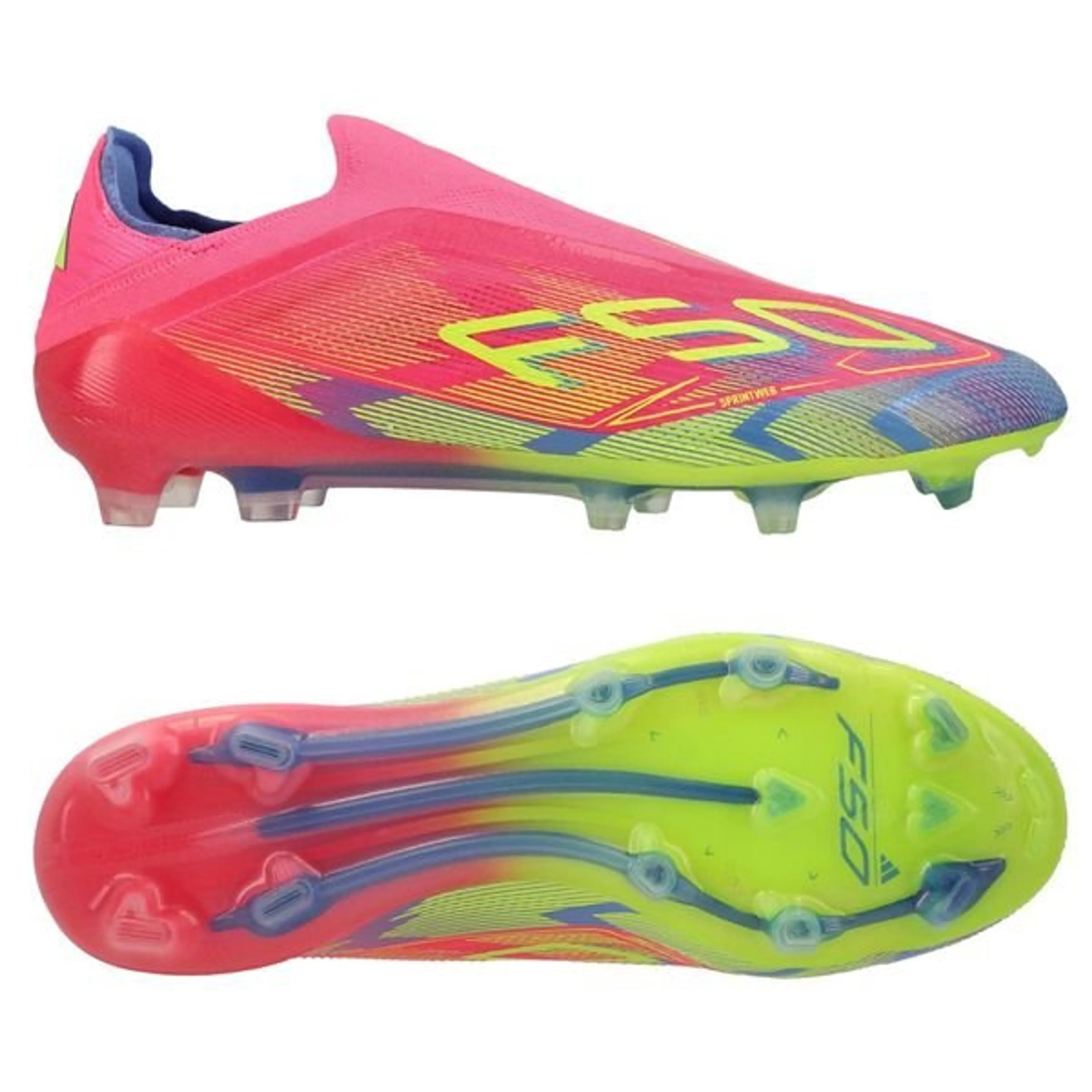 adidas F50 Elite Laceless FG Mystic Victory - Lucid Pink/Lucid Lemon/Blue Fusion