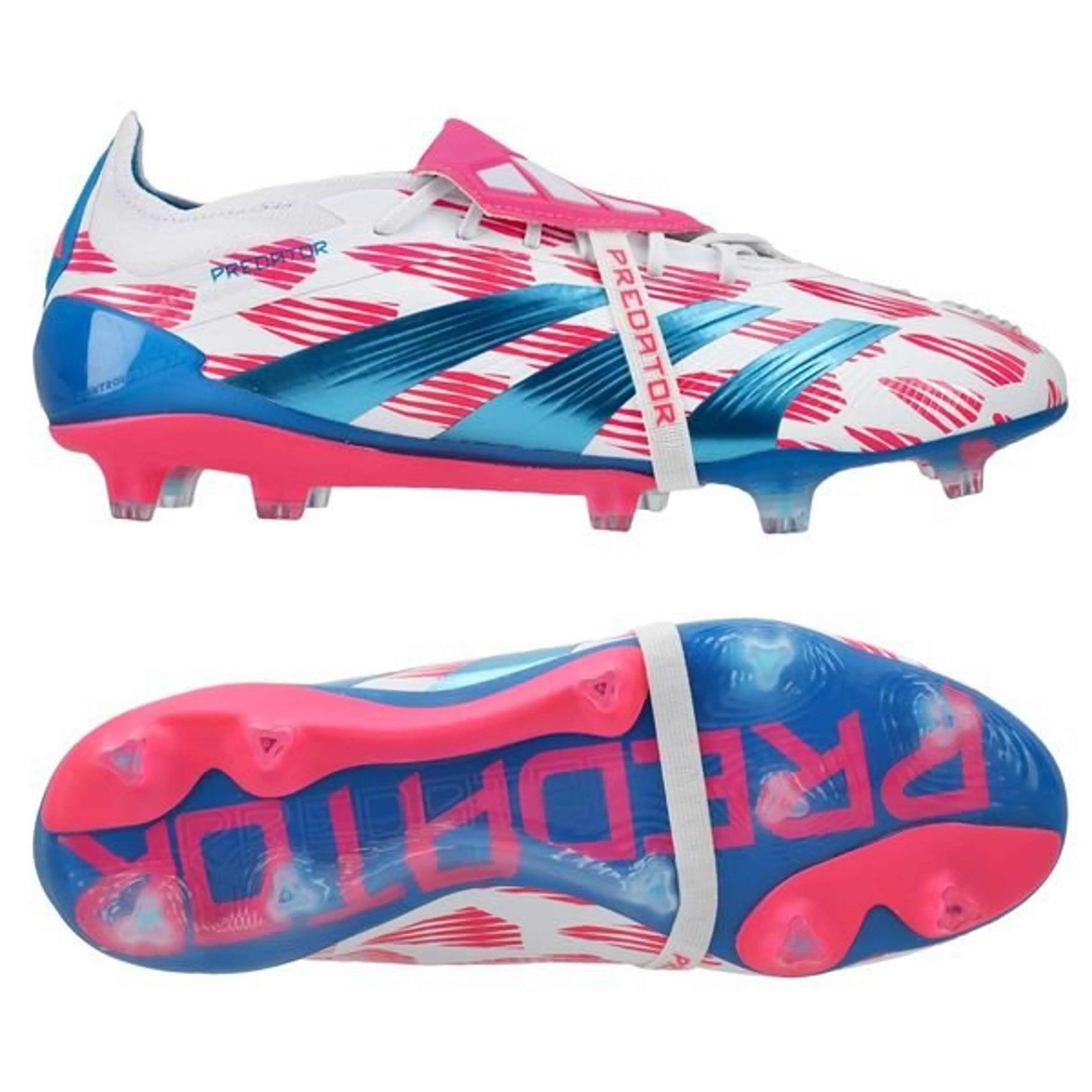 adidas Predator Elite Fold-over Tongue FG Reemergence - Footwear White/Solar Blue/Solar Pink