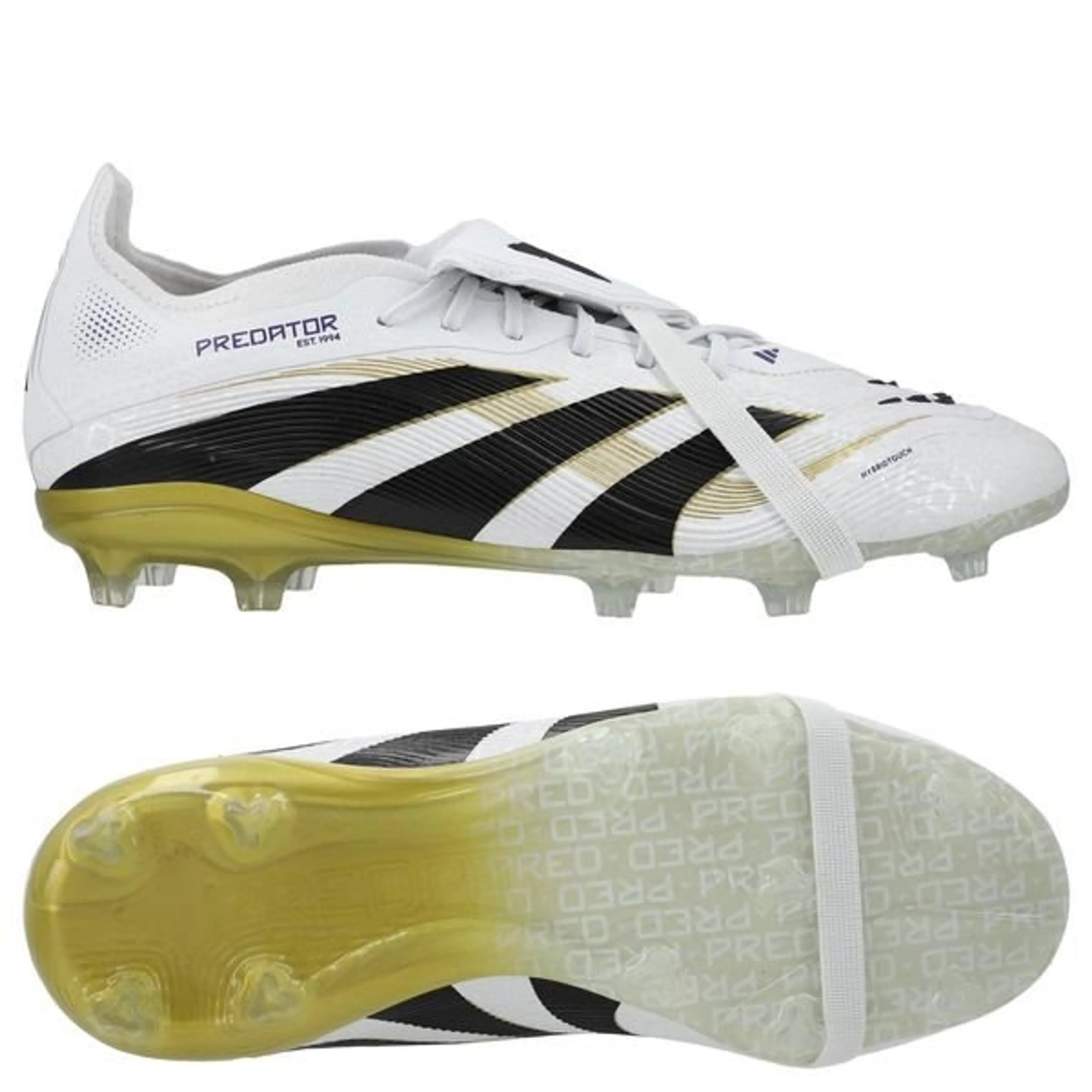 adidas Predator Elite Fold-over Tongue FG Road to Glory - Footwear White/Core Black/Gold Metallic Kids